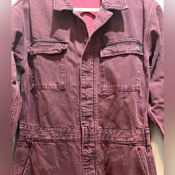 Etica Larsen Utility Jumpsuit, size Medium, red washed denim. NWOT - Picture 15 of 16